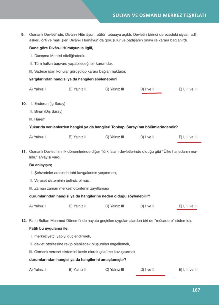 10. sınıf tarih ilke yayınları sayfa 167 cevapları