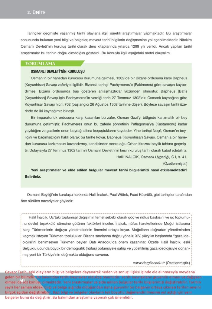 10. sınıf tarih ders kitabı sayfa 50 cevabı ilke yayınları