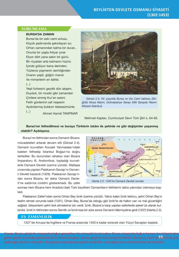10. sınıf tarih ders kitabı sayfa 55 cevabı ilke yayınları 