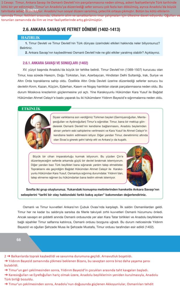 10. sınıf tarih ders kitabı sayfa 66 cevabı ilke yayınları 