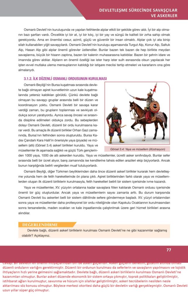 10. sınıf tarih ders kitabı sayfa 77 cevabı ilke yayınları