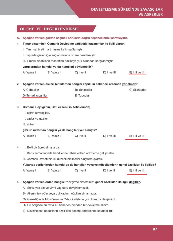 10. sınıf tarih ilke yayınları sayfa 87 cevapları 