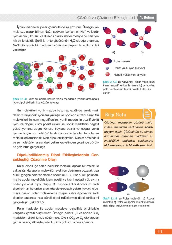 11. sınıf kimya e-kare yayınları sayfa 113 cevapları