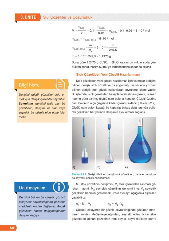 11. sınıf kimya ders kitabı sayfa 126 cevabı e-kare yayınları