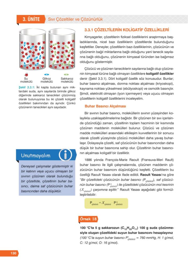 11. sınıf kimya ders kitabı sayfa 130 cevabı e-kare yayınları