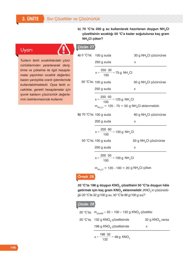  11. sınıf kimya ders kitabı sayfa 146 cevabı e-kare yayınları 