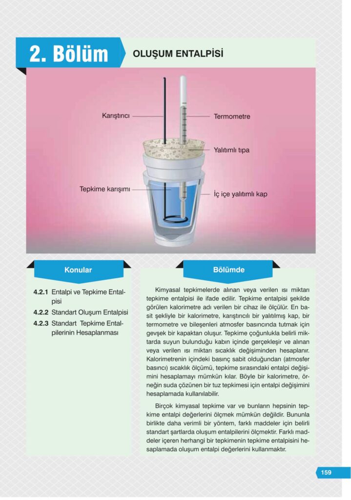 11. sınıf kimya ders kitabı sayfa 159 cevabı e-kare yayınları