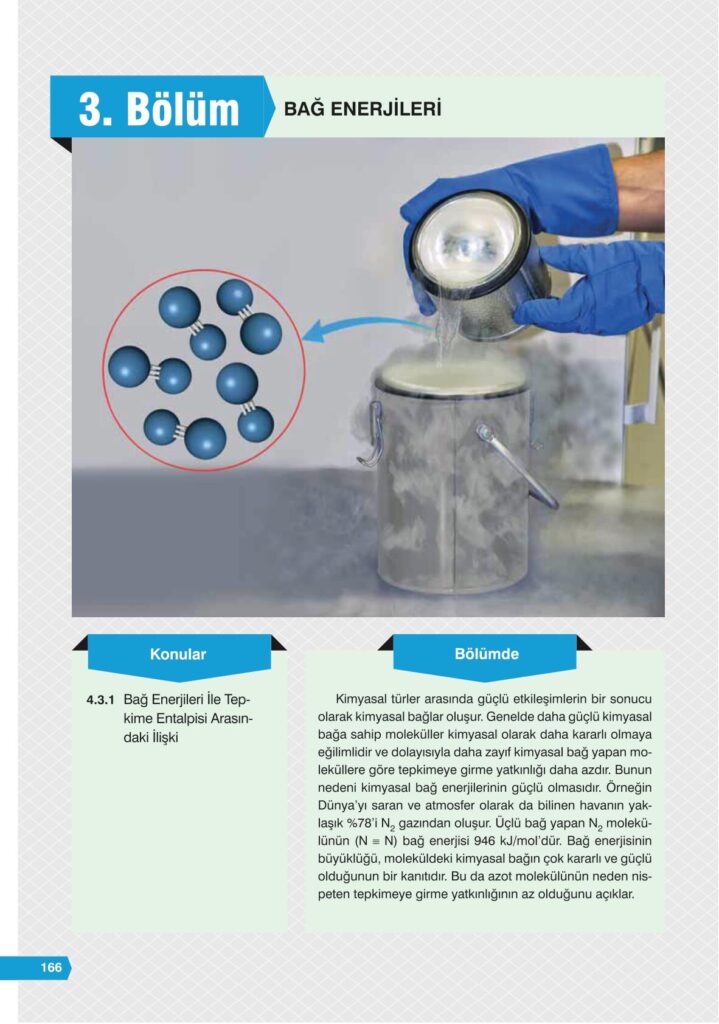 11. sınıf kimya ders kitabı sayfa 166 cevabı e-kare yayınları 