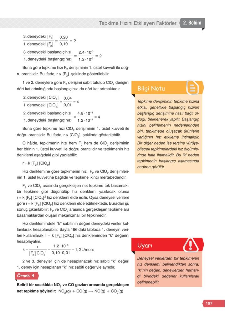 11. sınıf kimya e-kare yayınları sayfa 197 cevapları 