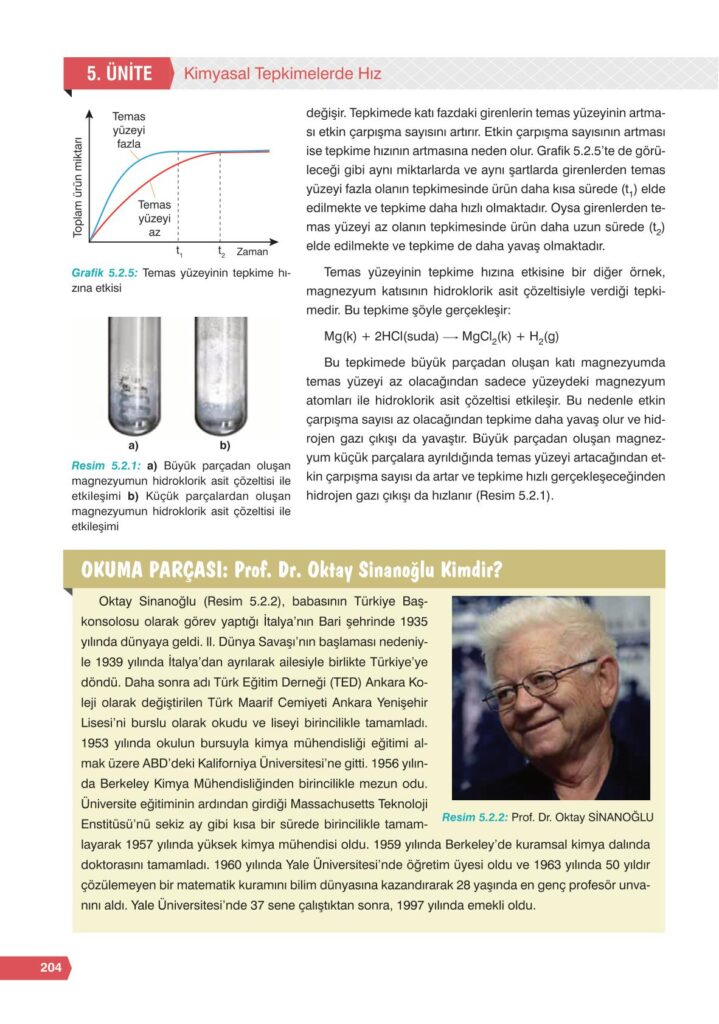11. sınıf kimya ders kitabı sayfa 204 cevabı e-kare yayınları