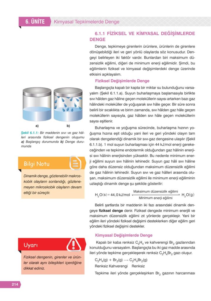 11. sınıf kimya ders kitabı sayfa 214 cevabı e-kare yayınları