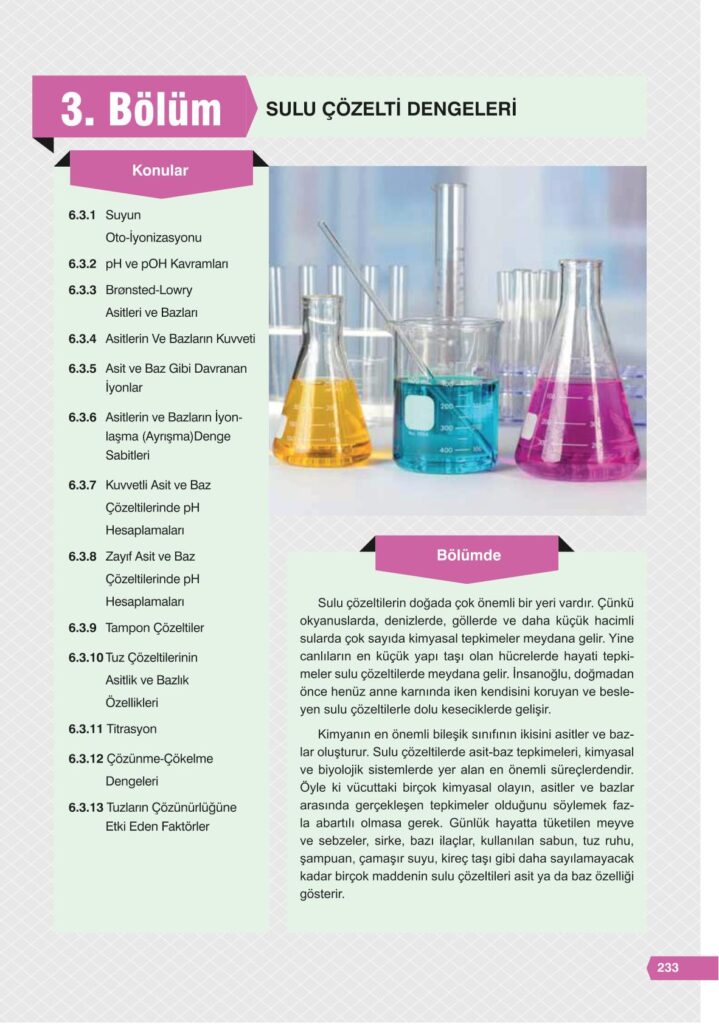 11. sınıf kimya e-kare yayınları sayfa 233 cevapları 