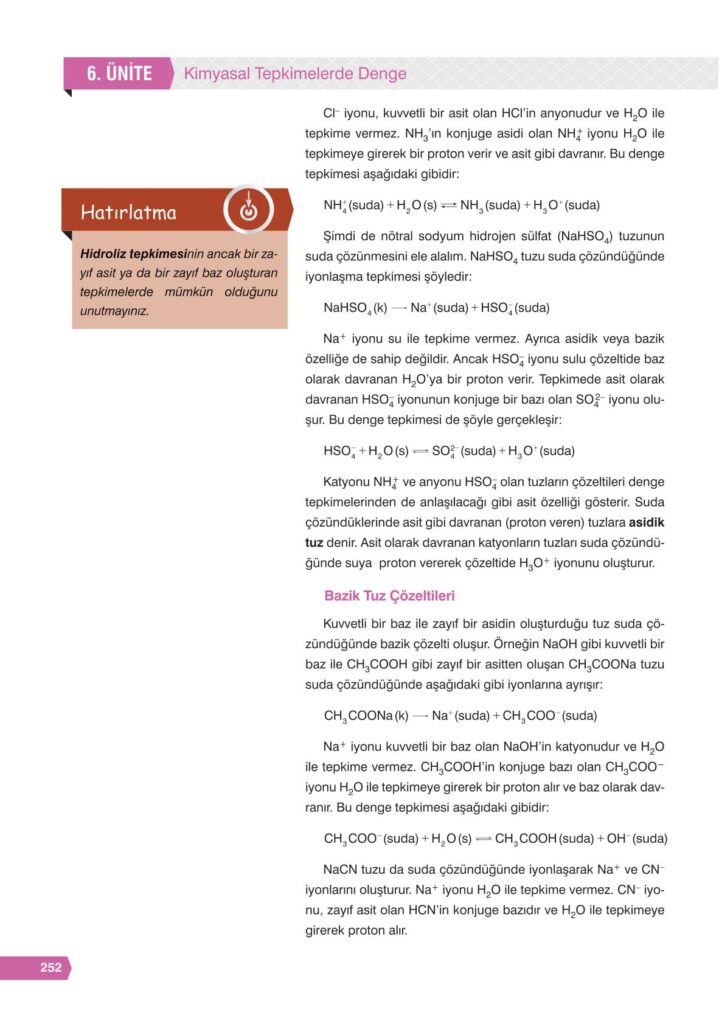 11. sınıf kimya ders kitabı sayfa 252 cevabı e-kare yayınları