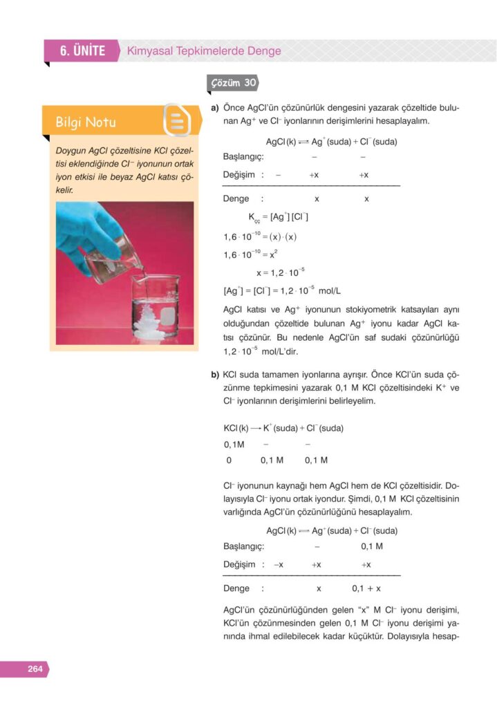 11. sınıf kimya ders kitabı sayfa 264 cevabı e-kare yayınları 