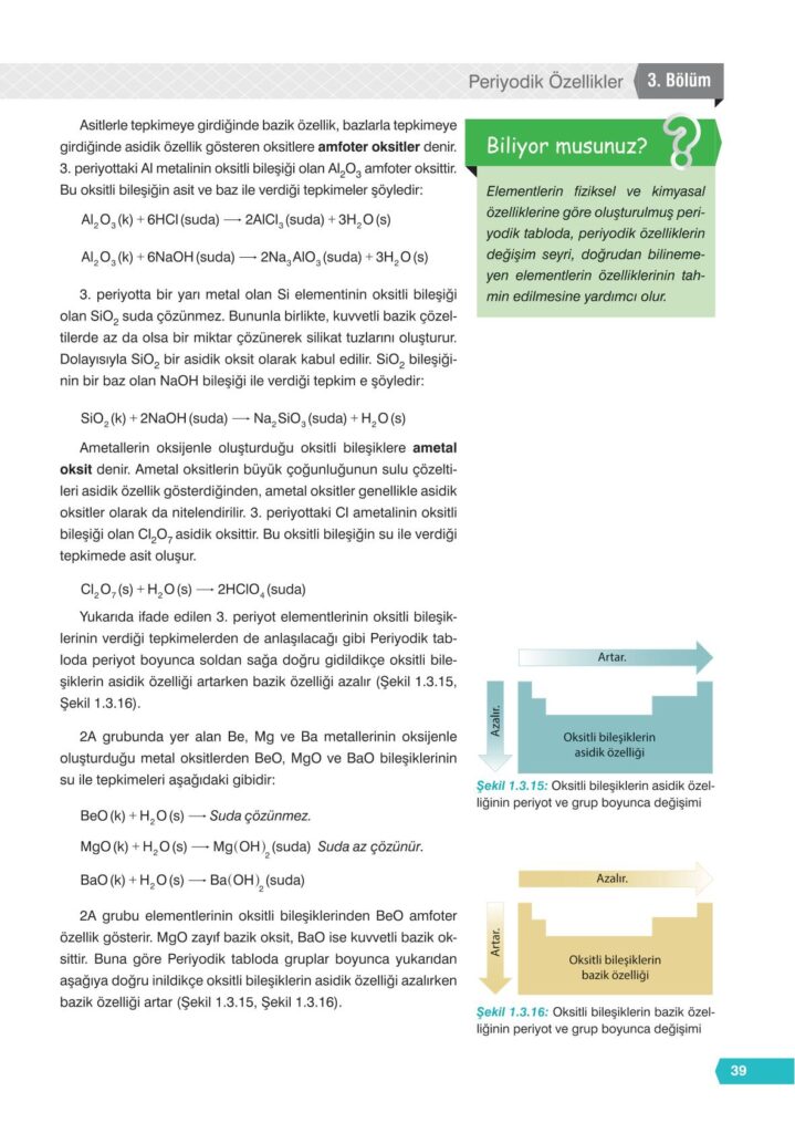  11. sınıf kimya ders kitabı sayfa 39 cevabı e-kare yayınları 