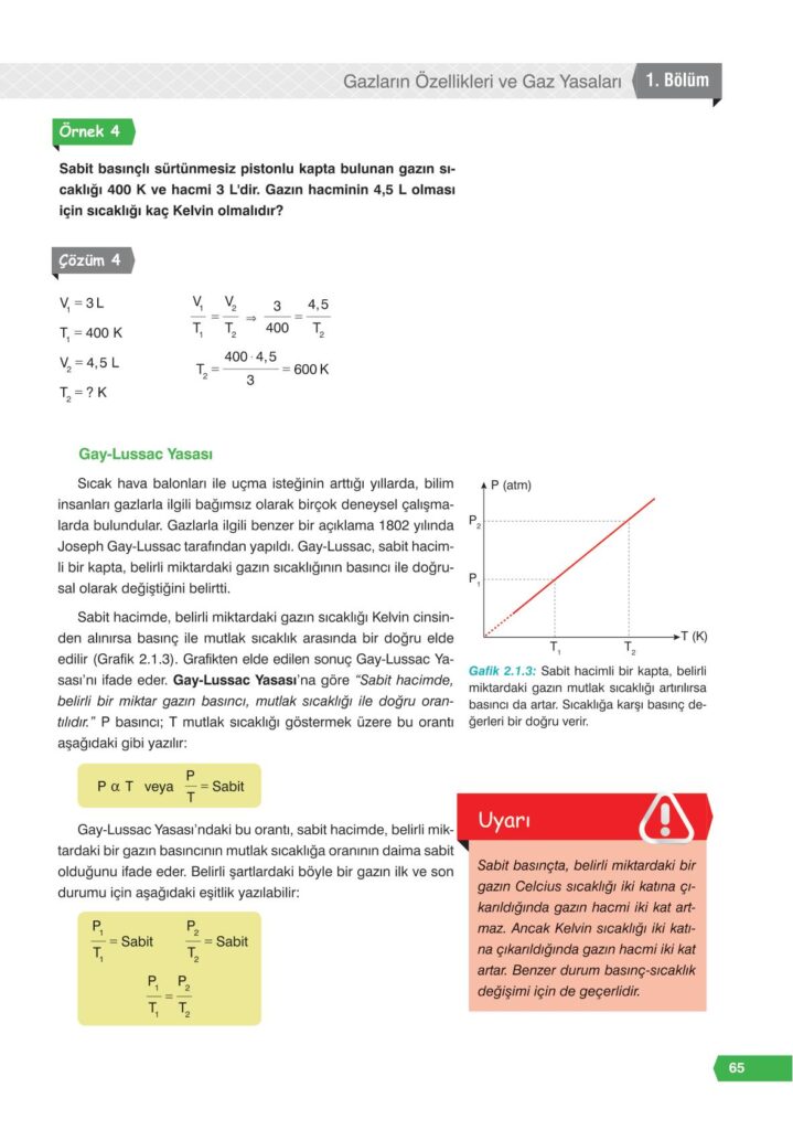 11. sınıf kimya ders kitabı sayfa 65 cevabı e-kare yayınları 