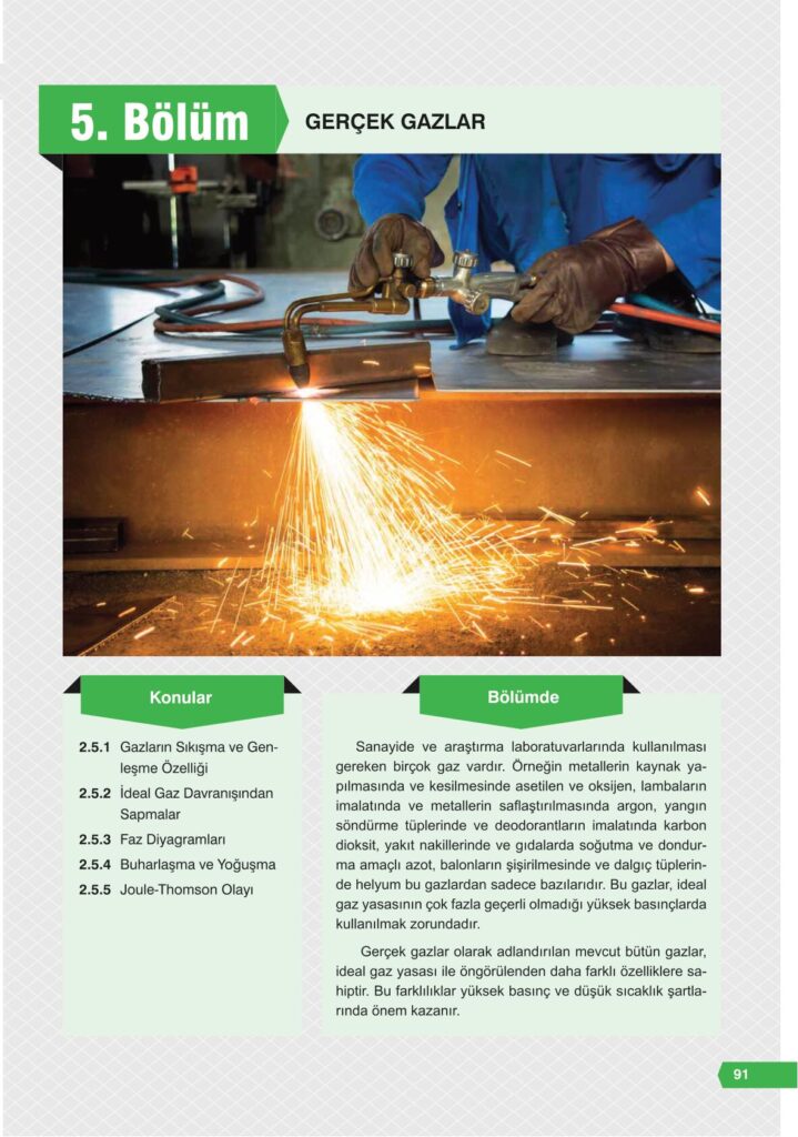 11. sınıf kimya ders kitabı sayfa 91 cevabı e-kare yayınları