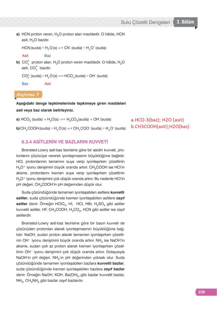  11. sınıf kimya ders kitabı sayfa 239 cevabı e-kare yayınları 