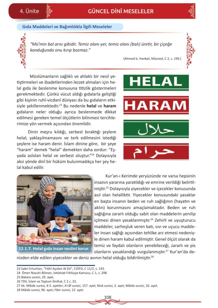  12. sınıf din kültürü ve ahlak bilgisi ders kitabı sayfa 108 cevabı meb yayınları 