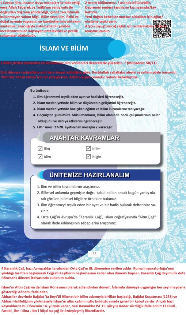 12. sınıf din kültürü ve ahlak bilgisi ders kitabı sayfa 11 cevabı meb yayınları 