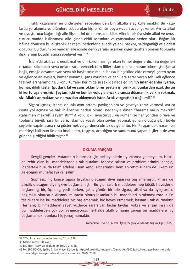 12. sınıf din kültürü ve ahlak bilgisi ders kitabı sayfa 113 cevabı meb yayınları