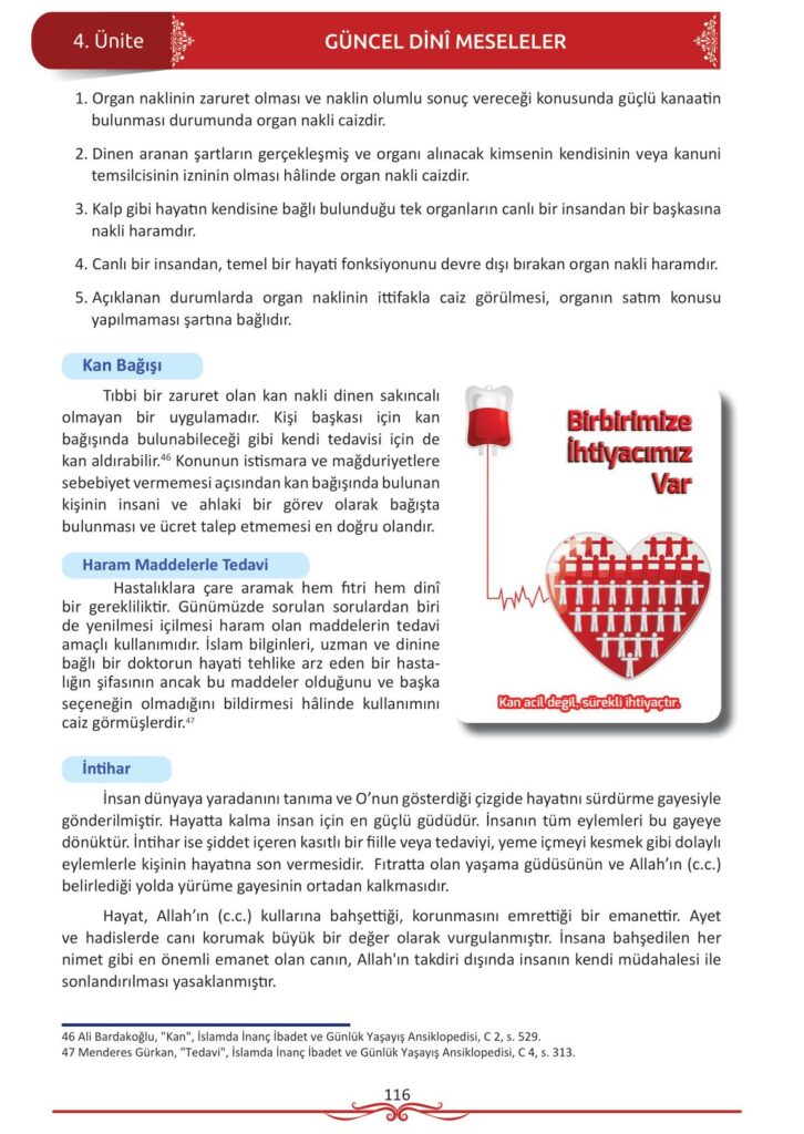 12. sınıf din kültürü ve ahlak bilgisi ders kitabı sayfa 116 cevabı meb yayınları 