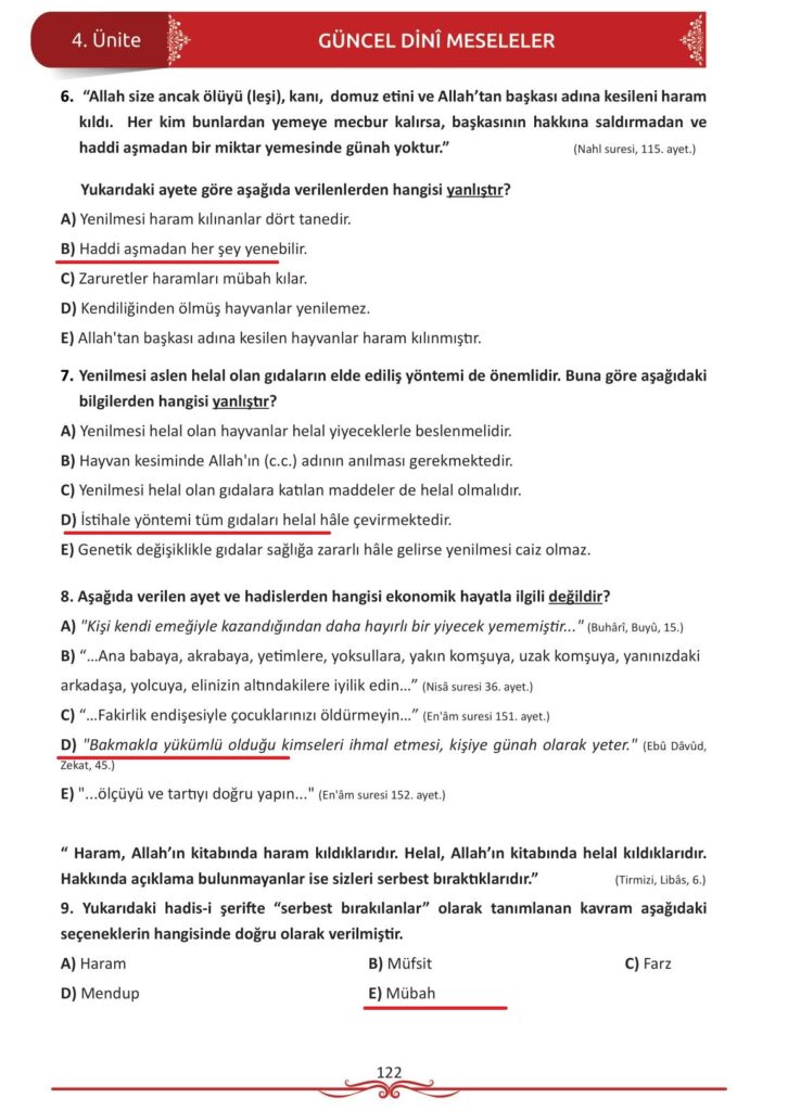 12. sınıf din kültürü ve ahlak bilgisi ders kitabı sayfa 122 cevabı meb yayınları 