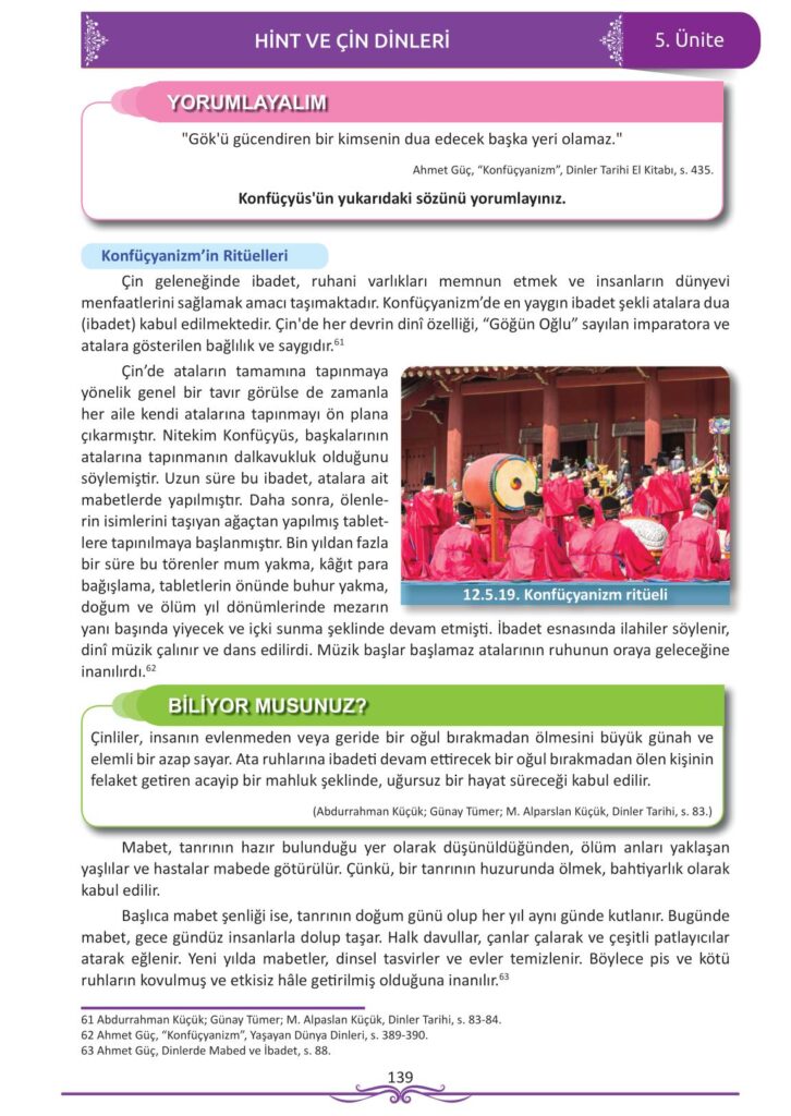 12. sınıf din kültürü ve ahlak bilgisi ders kitabı sayfa 139 cevabı meb yayınları 