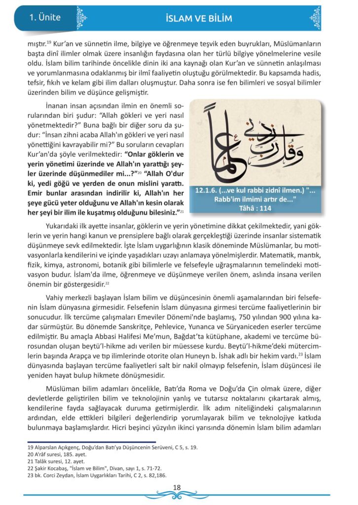 12. sınıf din kültürü ve ahlak bilgisi ders kitabı sayfa 18 cevabı meb yayınları 