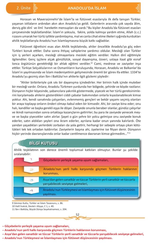 12. sınıf din kültürü ve ahlak bilgisi ders kitabı sayfa 52 cevabı meb yayınları 
