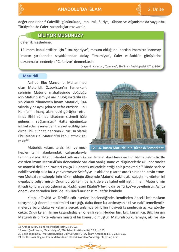 12. sınıf din kültürü ve ahlak bilgisi ders kitabı sayfa 55 cevabı meb yayınları 