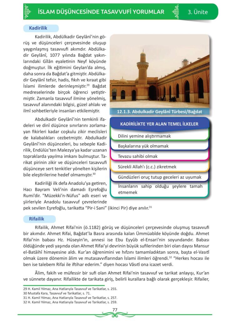 12. sınıf din kültürü ve ahlak bilgisi ders kitabı sayfa 77 cevabı meb yayınları 