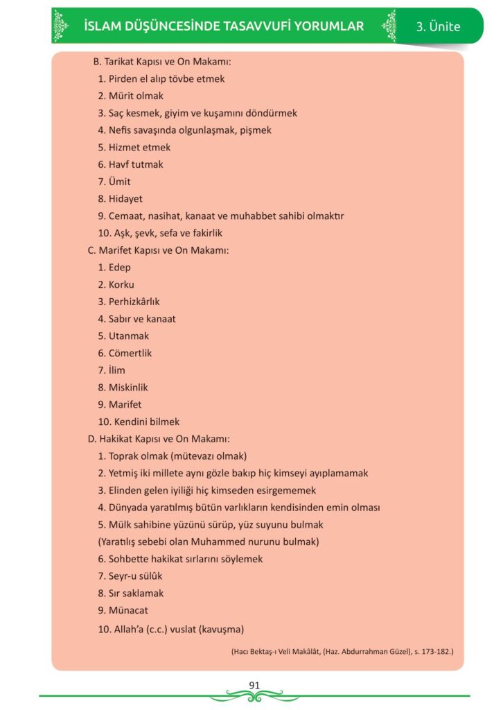 12. sınıf din kültürü ve ahlak bilgisi ders kitabı sayfa 91 cevabı meb yayınları 
