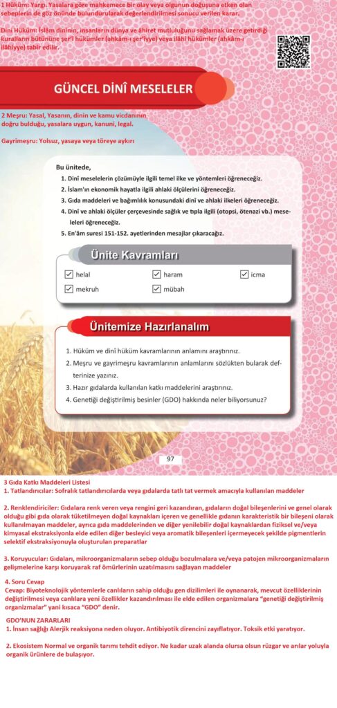 12. sınıf din kültürü ve ahlak bilgisi ders kitabı sayfa 97 cevabı meb yayınları 