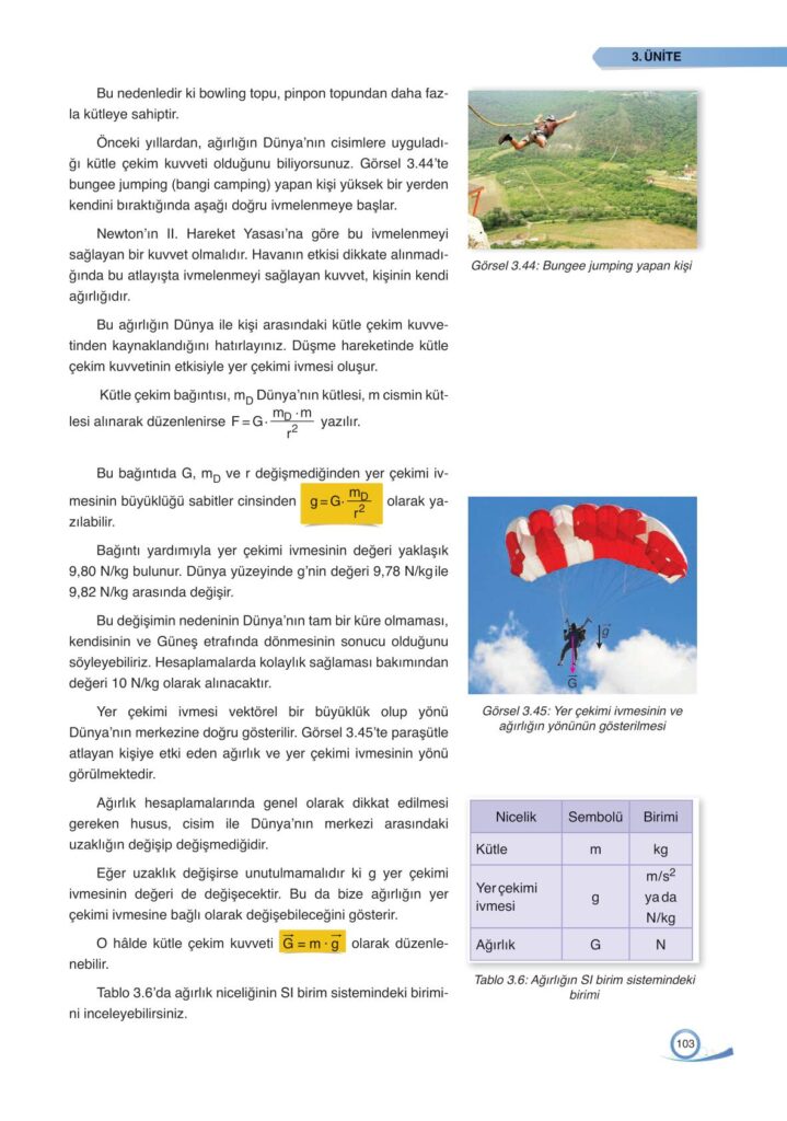 9. sınıf fizik ders kitabı sayfa 103 cevabı ata yayınları