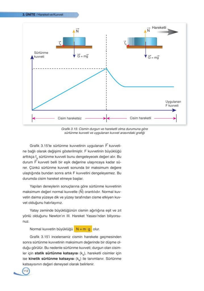 9. sınıf fizik ders kitabı sayfa 112 cevabı ata yayınları