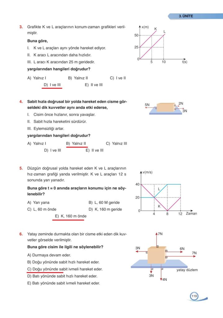  9. sınıf fizik ders kitabı sayfa 119 cevabı ata yayınları 