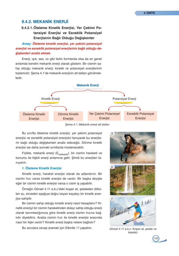 9. sınıf fizik ders kitabı sayfa 129 cevabı ata yayınları 