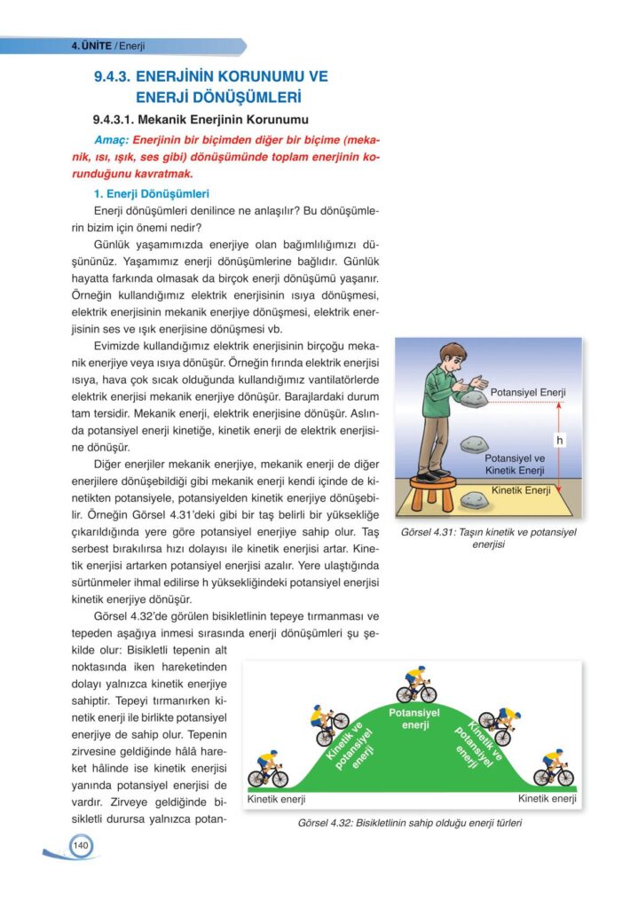9. sınıf fizik ders kitabı sayfa 140 cevabı ata yayınları 