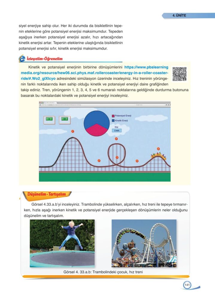  9. sınıf fizik ders kitabı sayfa 141 cevabı ata yayınları