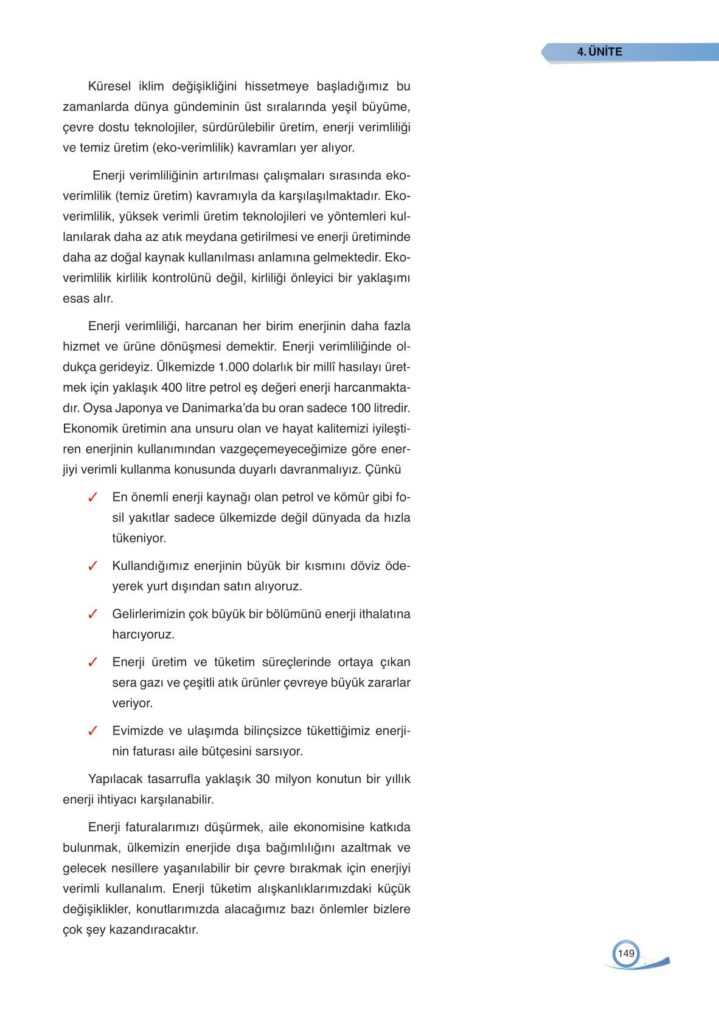 9. sınıf fizik ders kitabı sayfa 149 cevabı ata yayınları 