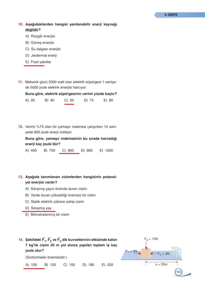 9. sınıf fizik ders kitabı sayfa 163 cevabı ata yayınlar