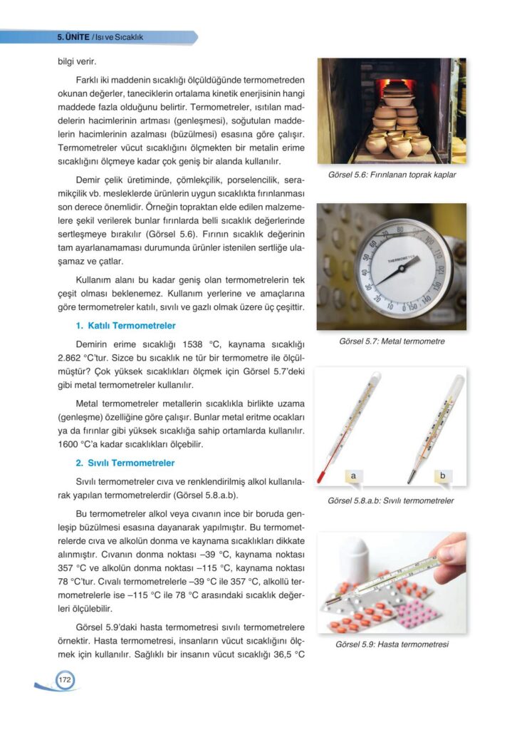 9. sınıf fizik ders kitabı sayfa 172 cevabı ata yayınları 