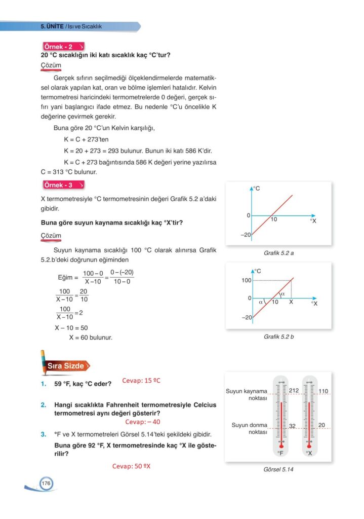  9. sınıf fizik ders kitabı sayfa 176 cevabı ata yayınları