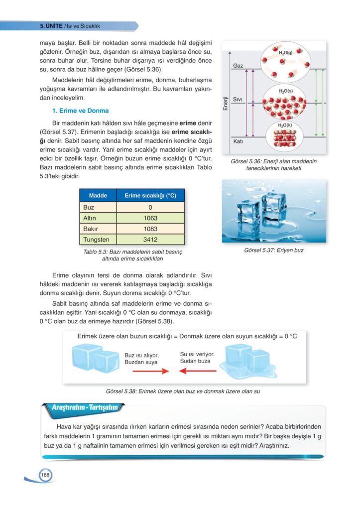  9. sınıf fizik ders kitabı sayfa 188 cevabı ata yayınları 