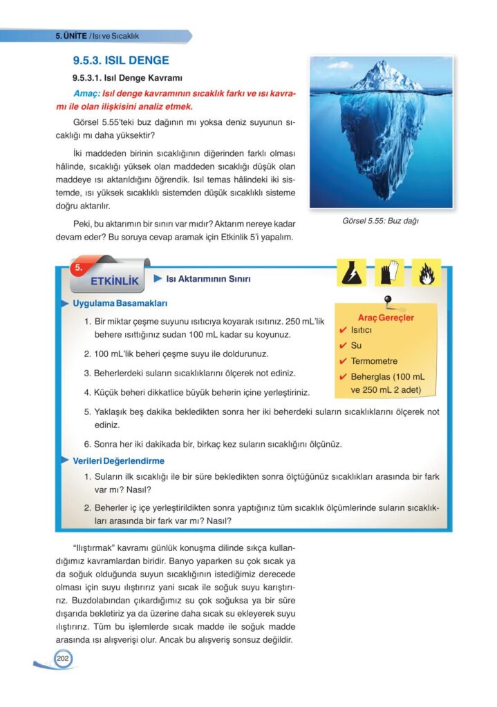 9. sınıf fizik ders kitabı sayfa 202 cevabı ata yayınları