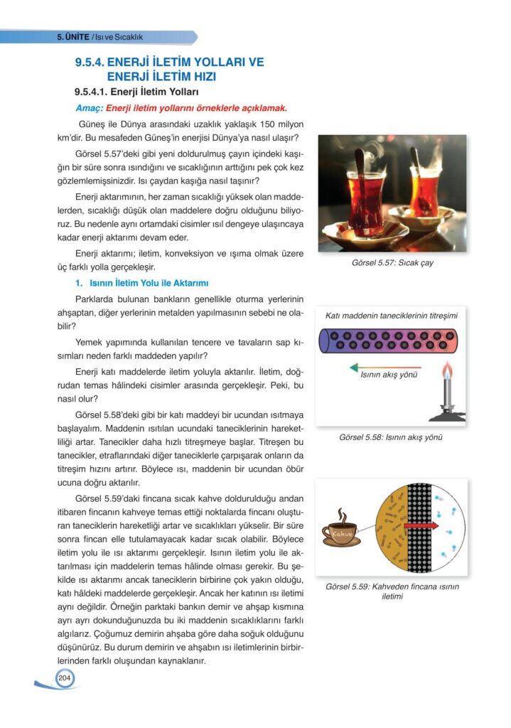  9. sınıf fizik ders kitabı sayfa 204 cevabı ata yayınları