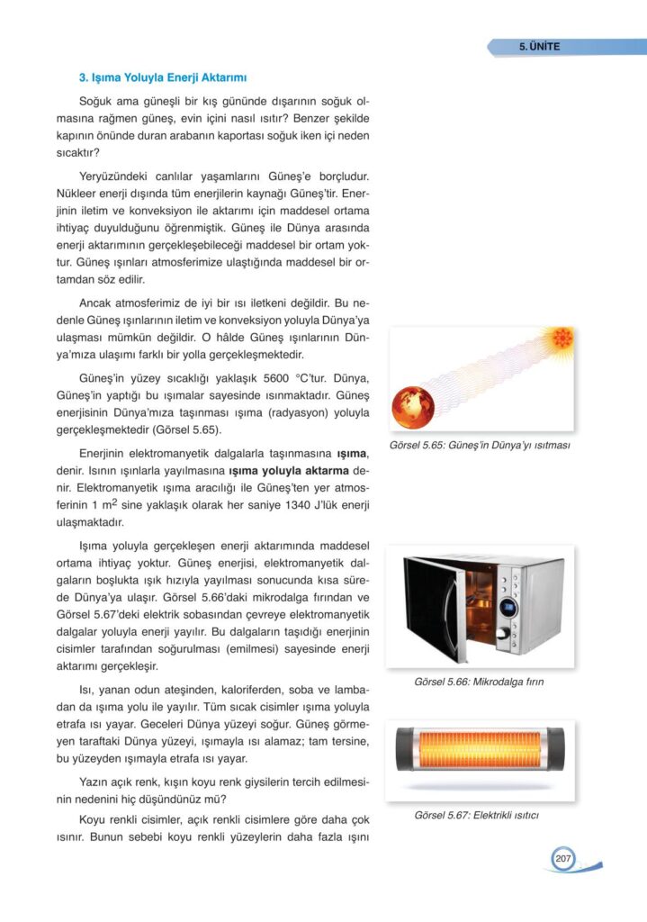 . 9. sınıf fizik ders kitabı sayfa 207 cevabı ata yayınları 