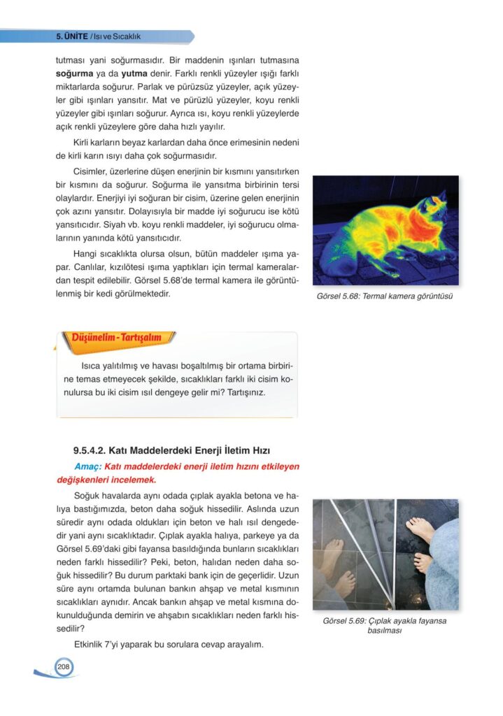 9. sınıf fizik ders kitabı sayfa 208 cevabı ata yayınları 