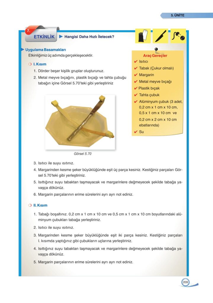  9. sınıf fizik ders kitabı sayfa 209 cevabı ata yayınları 